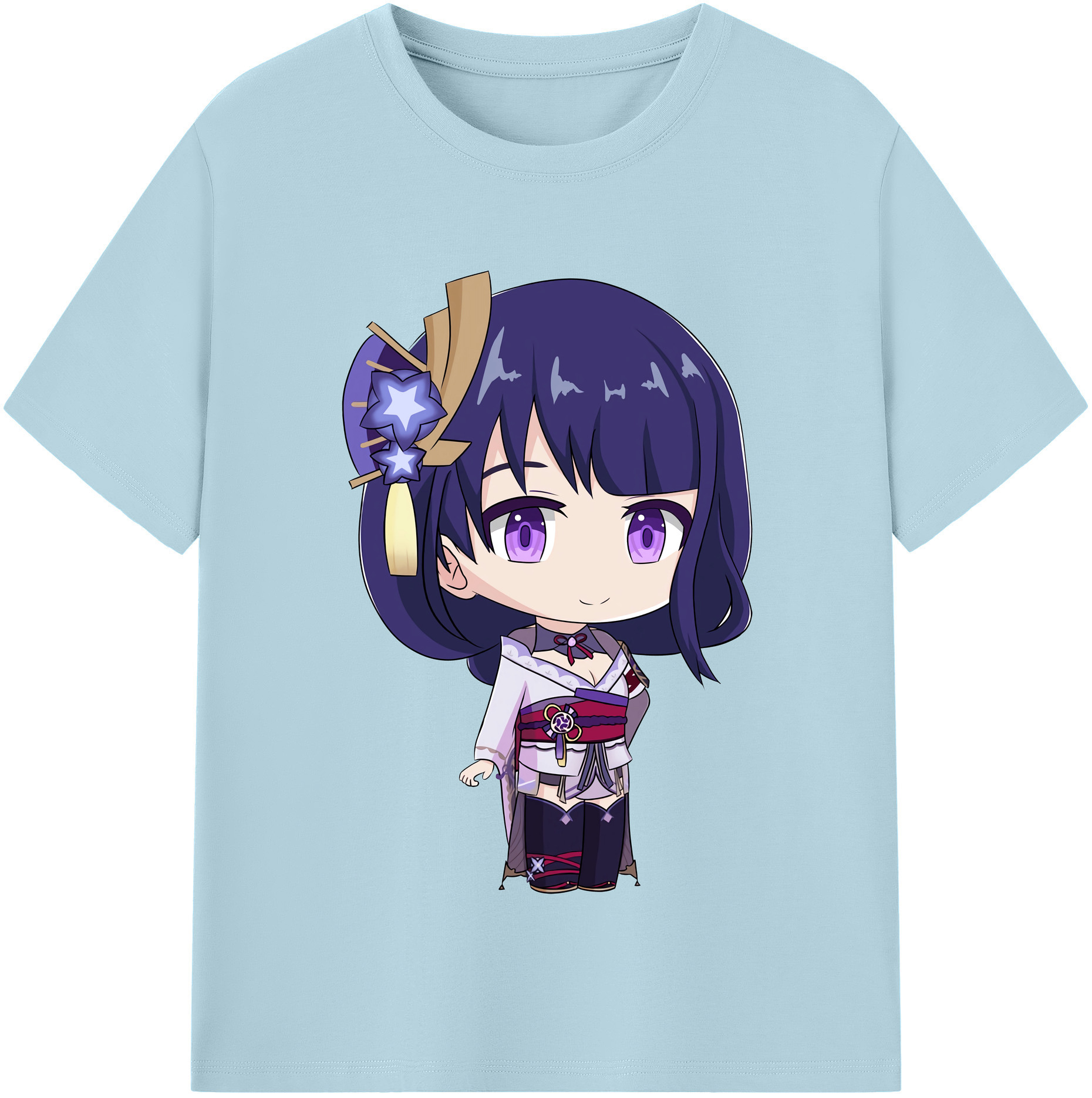 げんし神 雷電将軍 らいでんしょうぐん genshin Raiden Shogun 綿100％半袖Tシャツ（フロントプリント）